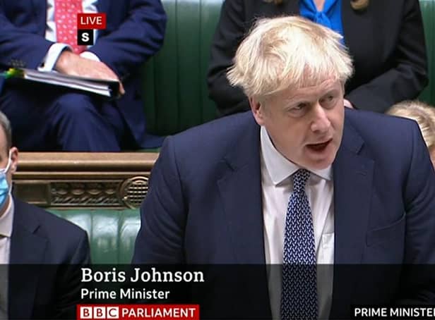 Prime Minister Boris Johnson speaks in the House of Commons. Picture: BBC
