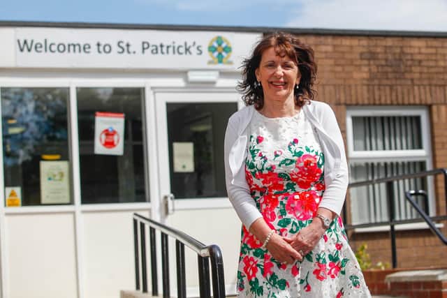 Anne O'Donnell, headteacher of St Patrick's Primary in Denny, where she was a pupil and then a teacher for 43 years, the last 18 years as Headteacher