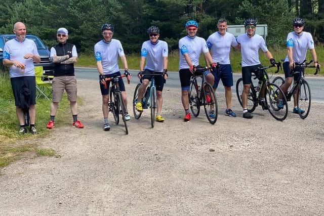 Members of The Braes City Rouleurs are taking on a 138-mile challenge in memory of late friend Mikey Gillespie who died from mouth cancer. Contributed.