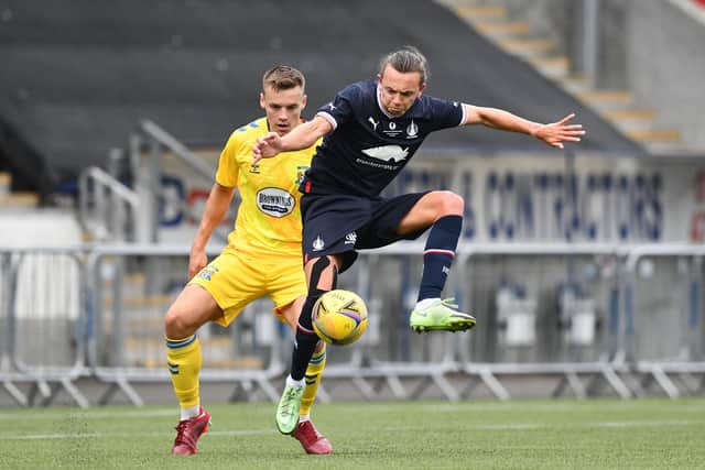Falkirk opened pre-season with 4-1 defeat to Kilmarnock, but the signs of McGlynn's style were apparent (Photo: Michael Gillen)