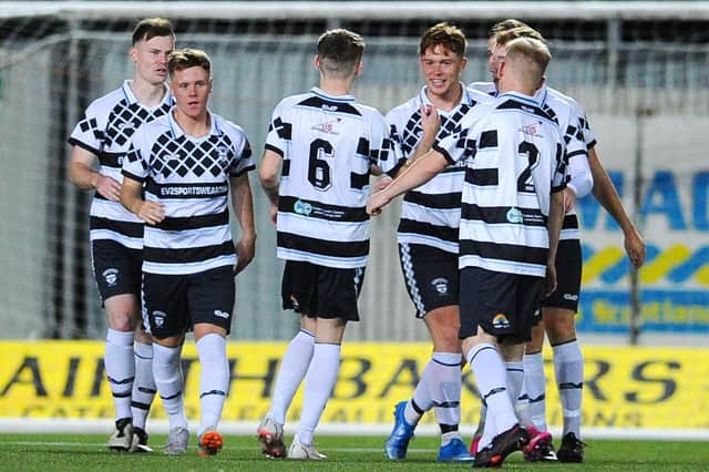 East Stirlingshire celebrate a goal in their first round win over Fort William (pic: Michael Gillen)