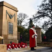 Provost Robert Bissett at last year's Remembrance Sunday service at Falkirk cenotaph. Pic: Michael Gillen