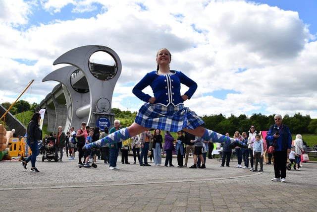 Highland dancer Sarah Williamson, 18, from Falkirk, entertaining the crowd.