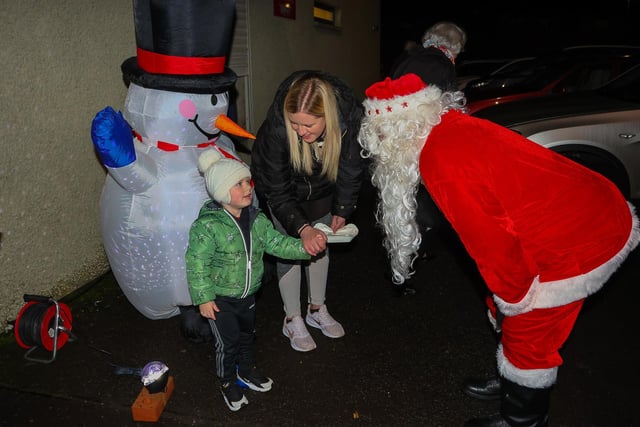 Santa stopped by Friday's event thanks to the Rotary Club of Falkirk.