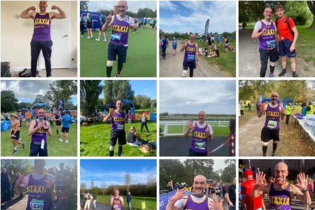 Scott Forsyth completed his 12 half marathons in 12 months and is delighted to have raised more than £11,000 for Ataxia UK.