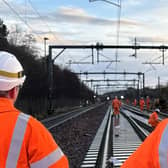 Engineers working over the festive period laid new track at the Greenhill Junction, near Falkirk, on the main Edinburgh-Glasgow line.  (Pic: Network Rail)