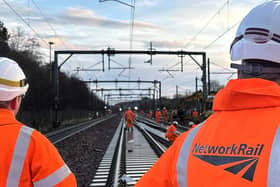Engineers working over the festive period laid new track at the Greenhill Junction, near Falkirk, on the main Edinburgh-Glasgow line.  (Pic: Network Rail)