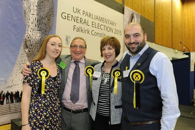 Celebrating his 2015 win with his family, daughter Kathleen, wife Sandra and son Dominic. Pic: Michael Gillen