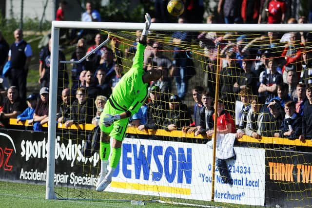 Alloa Athletic goalkeeper David Hutton being put to the test (Picture: Michael Gillen)