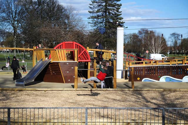 Wee ones had fun in the sun at Zetland Park's new inclusive play area