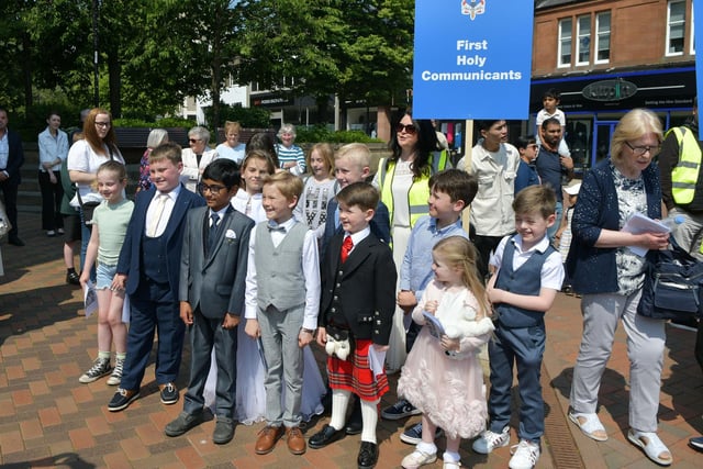 Youngsters who had taken their First Holy Communion all walked together.