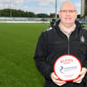 John McGlynn with his Championship Manager of the Month award