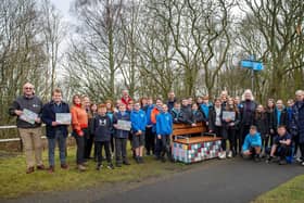 A new 5k active travel route launched in Falkirk t, part of Scottish Canals roll out of wellbeing opportunities along the canal network. Pic: Contributed