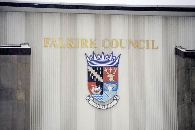 Falkirk Council has been made aware of an 'illegally erected' sale board on a street sign between Mandela Avenue and Etna Road, Falkirk. Picture: Michael Gillen.