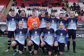 Steins Thistle's starting eleven that defeated East Kilbride Rolls-Royce 1-0 in the semi-final tie (Pics: Gerry Moore)