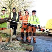 Arborist Ruben Allanson, Councillor Bryan Deakin and charge hand arborists Chris Brodie and Rory McBryde welcome the move away from petrol powered tools
(Picture: Submitted)