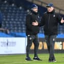 22-11-2024. Picture Michael Gillen. GLASGOW. Hampden Park. Queen's Park FC v Falkirk FC. Season 2024 - 2025. SPFL William Hill Championship. Match Day 15. Paul Smith and  John McGlynn.
