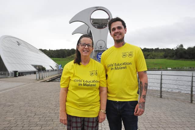 Mariot Dallas and her son, Tom, took on The Kiltwalk's Mighty Stride in aid of the Mamie Martin Fund and raised enough money to support two girls throughout their secondary schooling in Malawi. Picture: Michael Gillen.