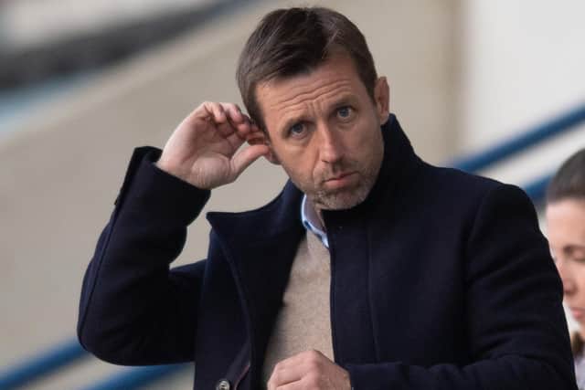 BBC Scotland pundit Neil McCann during the Scottish Premiership play-off final second-leg match between Dundee and Raith Rovers at the former's Dens Park ground on Saturday (Photo by Mark Scates/SNS Group)