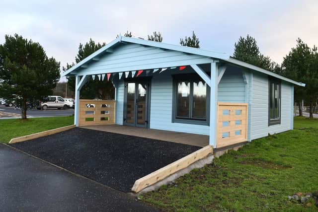 The new Cycling Without Age base and booking office at the Helix Park. Pic: Michael Gillen