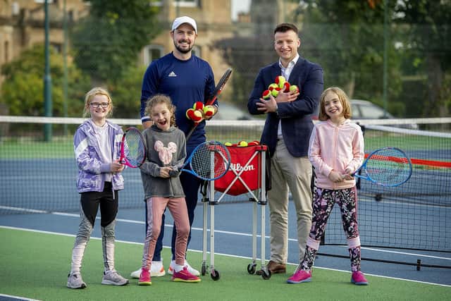Aldi donated £2500 to help Falkirk Lawn Tennis Club purchase new equipment