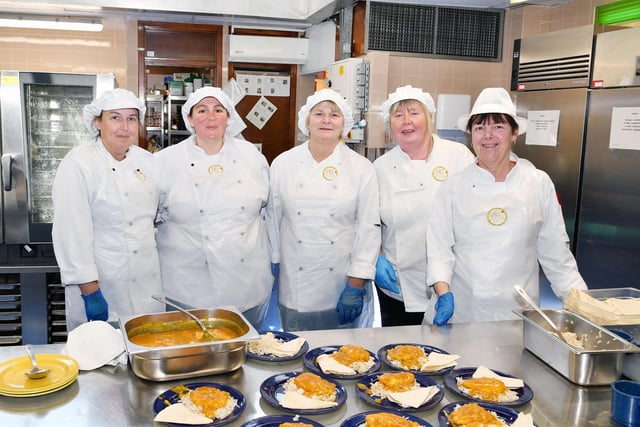 The school dinner team got in on the action with a yellow-themed menu.