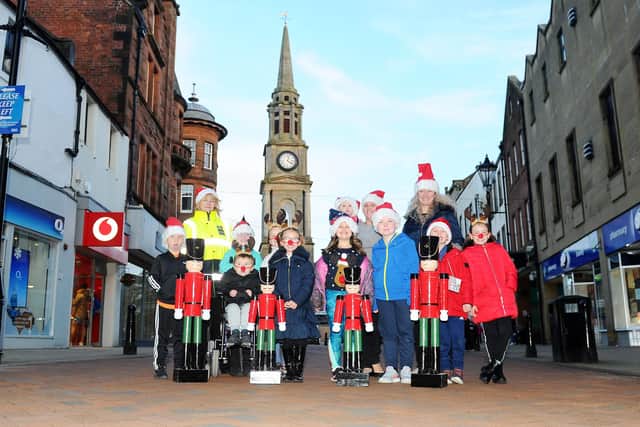 Falkirk Delivers and some new recruits launch the grand toy soldier hunt of Falkirk High Street