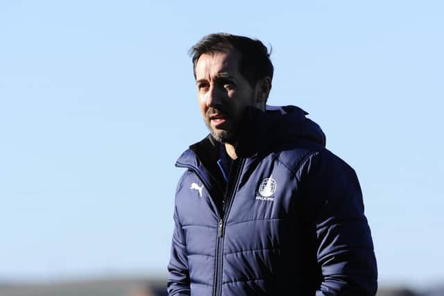 Falkirk head coach Martin Rennie during the 2-0 win at Dumbarton (Pictures: Alan Murray)