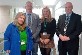 Conservative group councillors after leaving the council chambers during the Gaza debate.
