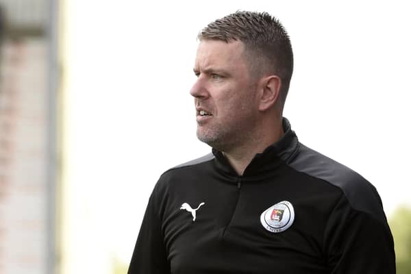 Bo’ness United boss Stuart Hunter on the touchline (Photo: Alan Murray)