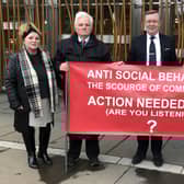 Councillor Billy Buchanan with MSP Alexander Stewart, second right, and two campaigners