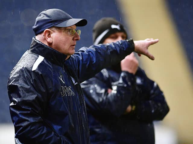 Falkirk boss John McGlynn on the touchline against Kelty Hearts last time out (Pictures: Michael Gillen)