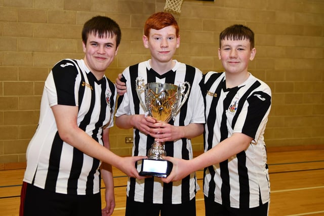 The trio from 8th Falkirk who lifted the senior trophy
