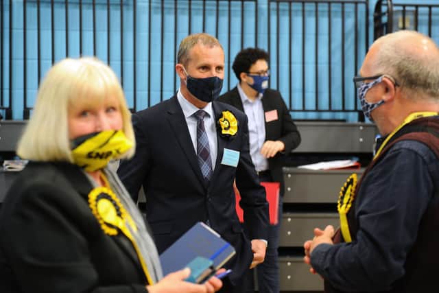 Michael Matheson at the Falkirk count (Pic: Michael Gillen)