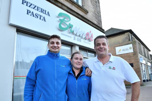 Bruno's owner Ernesto Di Carlo; staff member Vicky Majorek; and manager Roberto Morelli. Pic: Michael Gillen