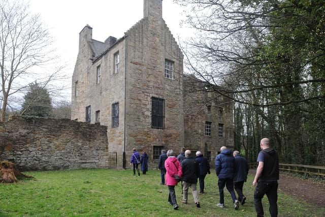 photo Jamie forbes 22.4.18 KINNEIL HOUSE OPEN DAY TOUR.  BO'NESS. Kinneil House, EH51 0PR. Friends of Kinneil host their second open day of the year to coincide with John Muir's birthday. The House is on the John Muir Way.