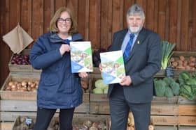 NFU Scotland's communications manager Diana McGowan and president Martin Kennedy launch manifesto at Craigie's in South Queensferry.