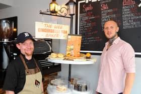 Taste Smokehouse Bar/Grill in Falkirk has opened an in-house bakery called The Wee Gingerbread Man. Colin Reid, head chef and bakery owner, and Kyle Murray, owner of Taste Smokehouse Bar/Grill Restaurant. Picture: Michael Gillen.