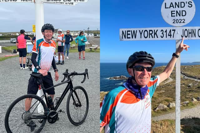 Malcolm Hughes from Linlithgow cycled from Land's End to John O'Groats.