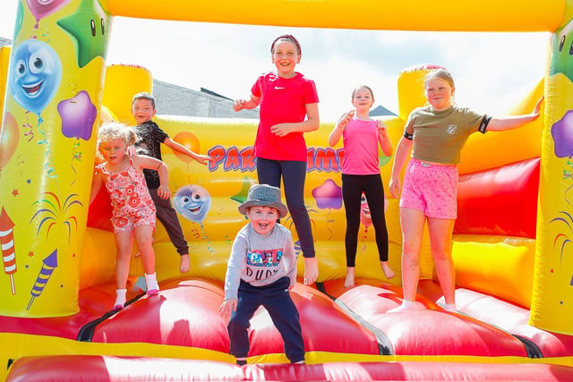 Lots of fun for these youngsters on the bouncy castle