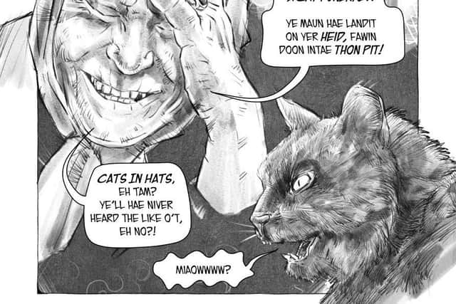 A page from Paul Tonner's creepy new comic book The King o' the Cats