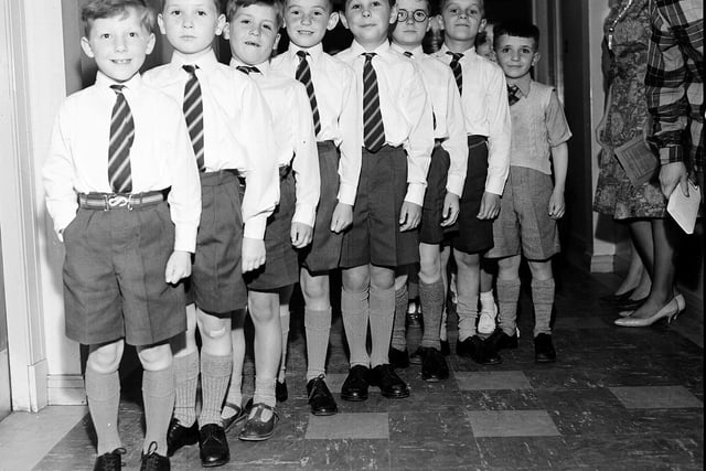 Oxgang Primary pupils line up before taking part in the Pentland Festival of Music Dancing and Drama in May 1963.