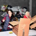 Volunteers at the Larbert hub sorting out the donations for the Scottish Preloved Baby Box Appeal