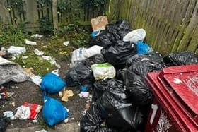 The rubbish begins to pile up outside the properties in Bissett Court 
(Picture: Submitted)