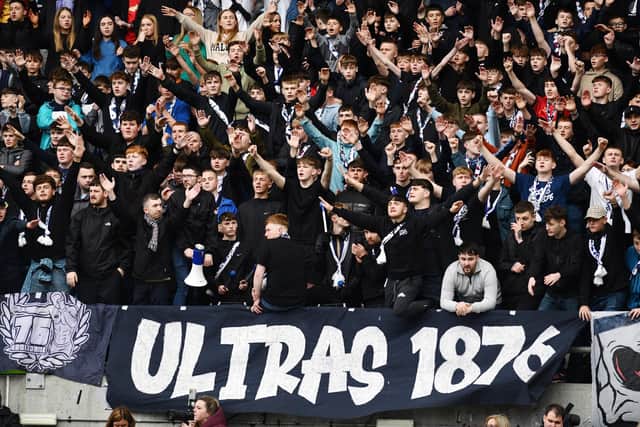26-10-2024. Picture Michael Gillen. FALKIRK. Falkirk Stadium. Falkirk FC v Dunfermline Athletic FC. Season 2024 - 2025. SPFL William Hill Championship. Match Day 11.