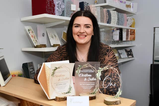 Charlene McGuire won Stationery Supplier of the Year at the Great British Wedding Awards for her business, Invitations Plus by McGuire.  Pic: Michael Gillen.