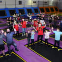 Lauren Sinclair and family and friends rehearse at Bankside Industrial Estate's Sky High Trampoline Centre for the Worldwide Santa's Christmas Eve Jingle