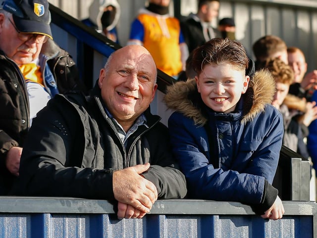 Mansfield Town fans at The Dunes Hotel Stadium for the match against Barrow.