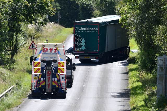 A 19-year-old died in the early morning crash on the A801. Pic: Michael Gillen