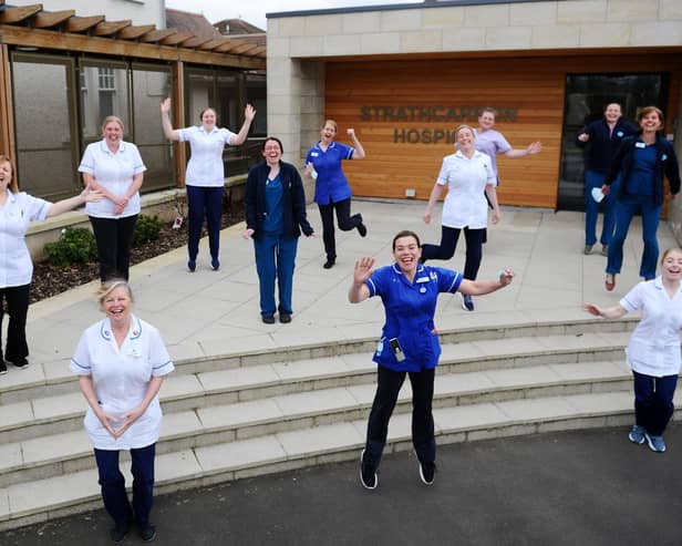 Strathcarron Hospice staff were delighted to learn Kiltwalk 2021 participants had donated more than £45,000 to the facility. Picture: Michael Gillen.